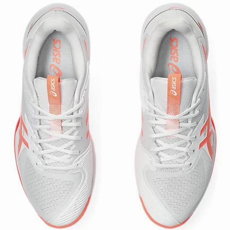 Maximum Durability Asics Solution Speed FF 3 Women's Tennis Shoes - White/Sun Coral