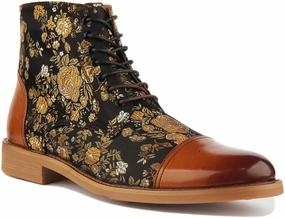Breathable Uppers Sporty Look Justinreess England Adam Floral In Brown For Men