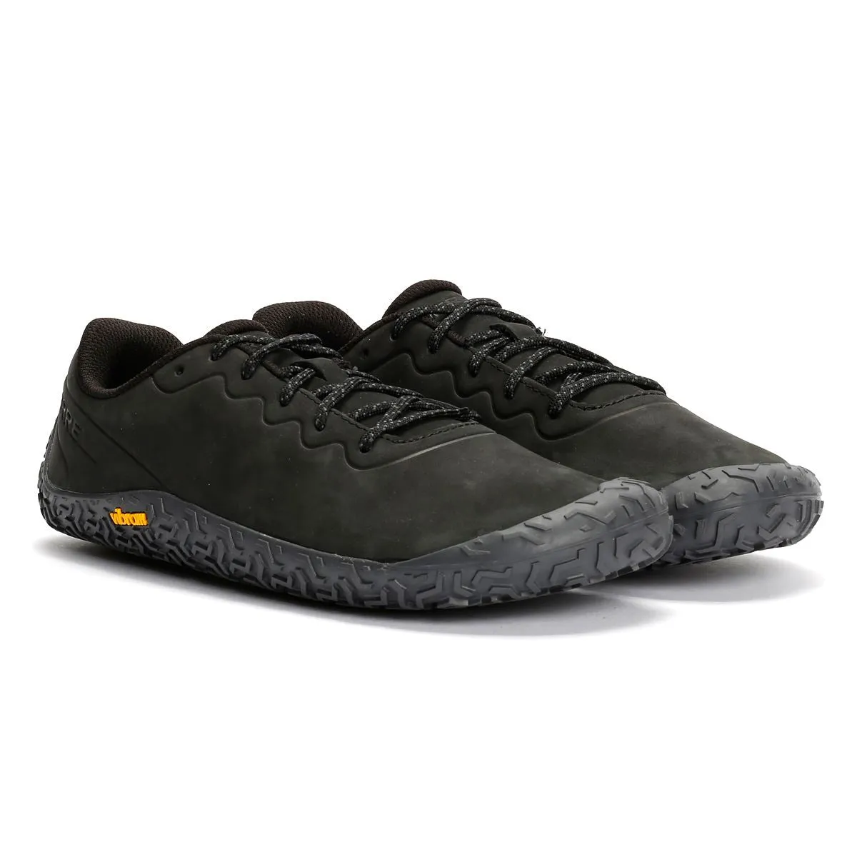 Merrell Vapour Glove 6 Leather Men's Black Trainers Midsole density balances softness and support Enhanced cushioning offers reliable shock absorption
