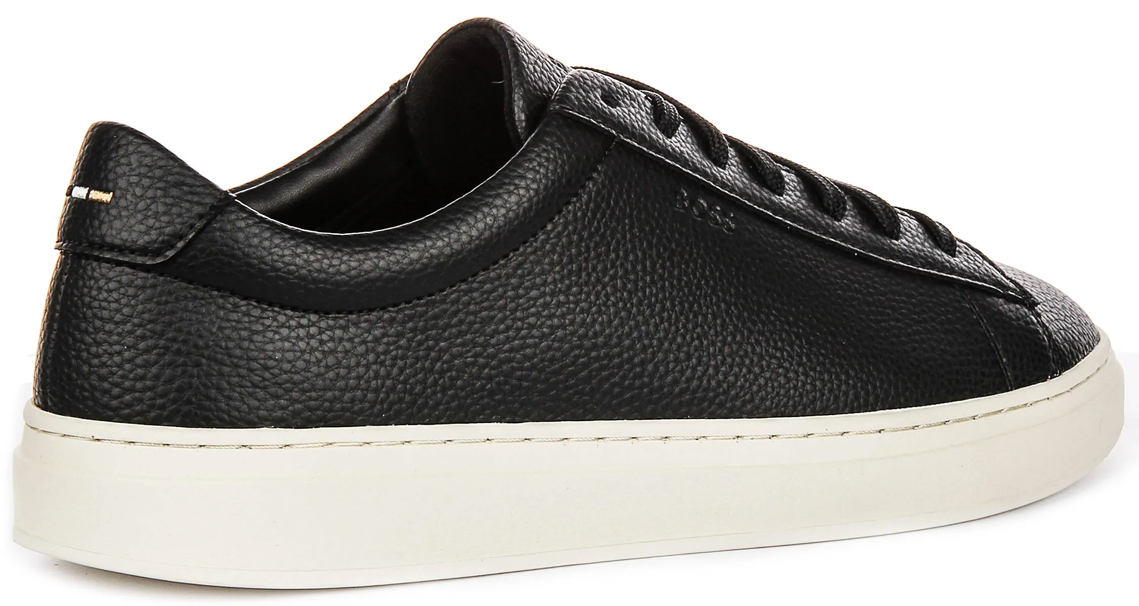 Mesh Lining Boss Kieran Tennis Grained Leather In Black For Men