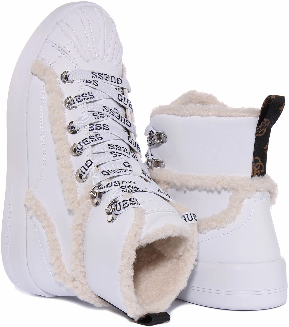 Mesh Cushioning Guess Ramsi High Top In White For Women