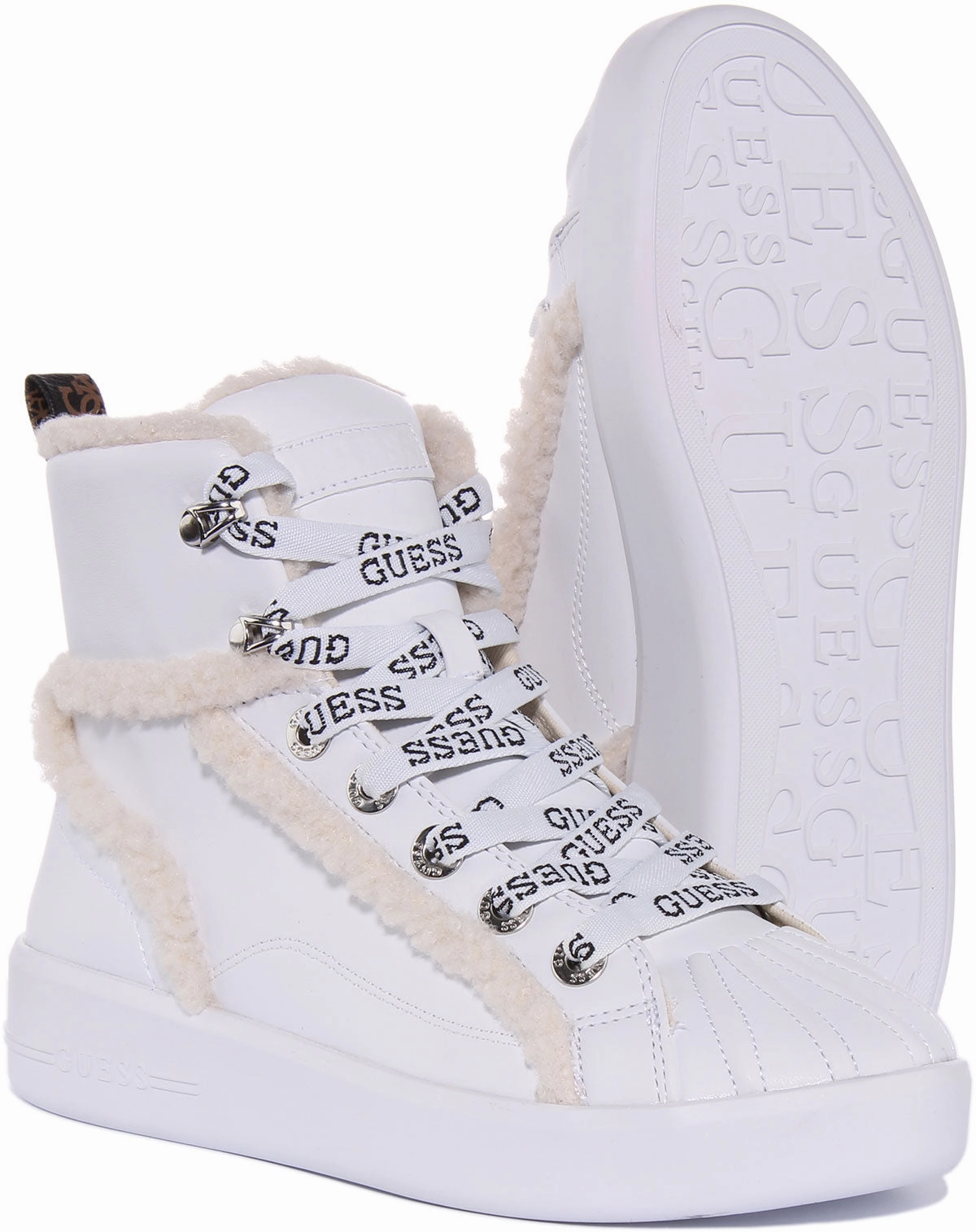 Mesh Cushioning Guess Ramsi High Top In White For Women
