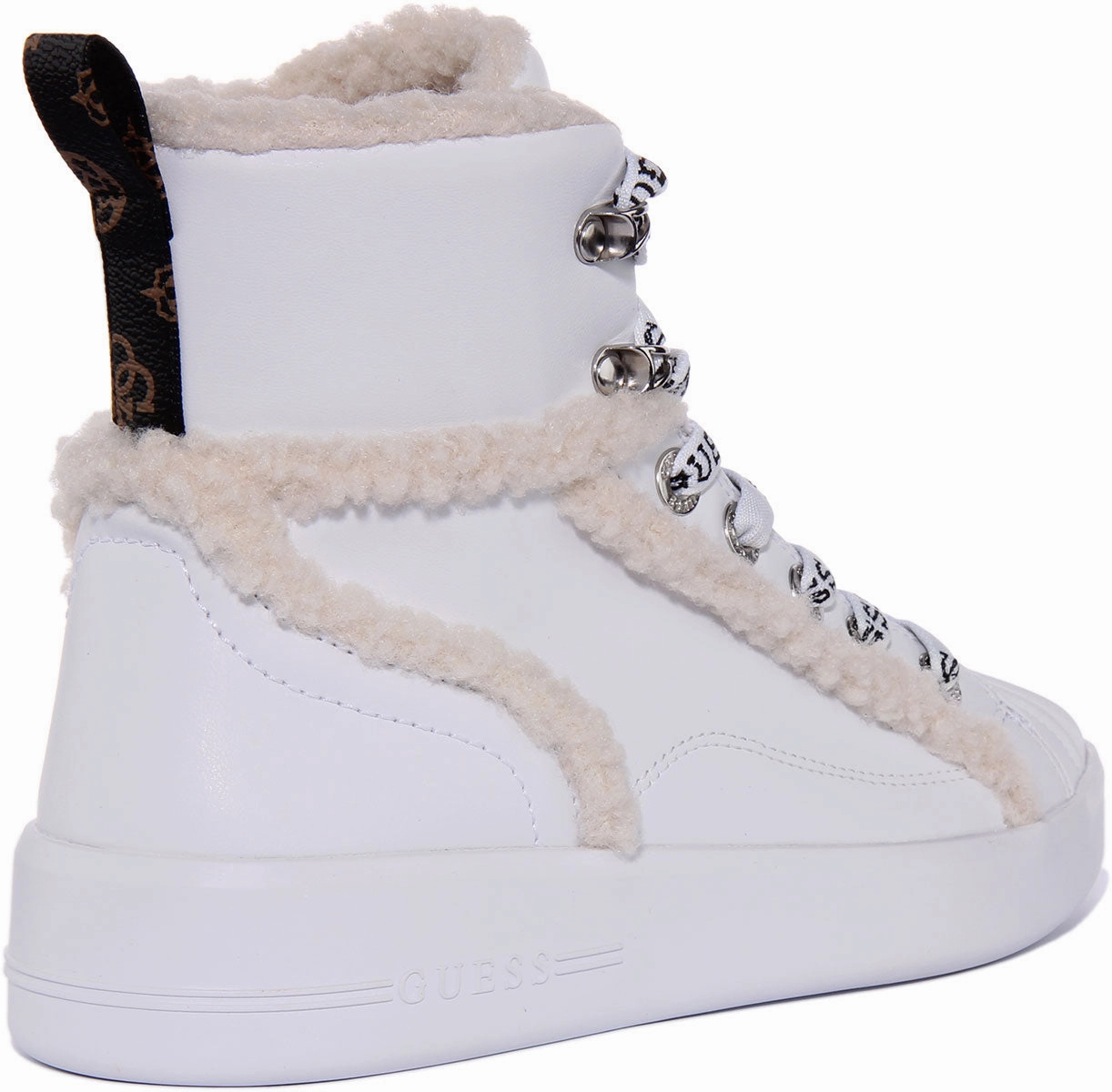 Mesh Cushioning Guess Ramsi High Top In White For Women