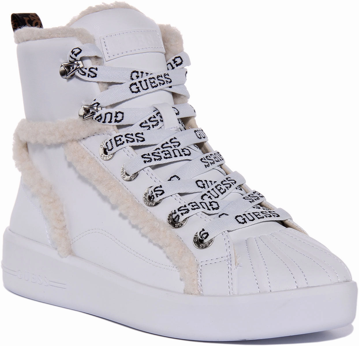 Guess Ramsi High Top In White For Women Sock Like Tight Grip