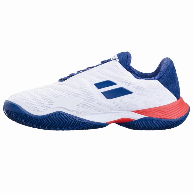 Midfoot Wrap Babolat Propulse Fury 3 Clay Mens Tennis Shoes - White/Estate Blue