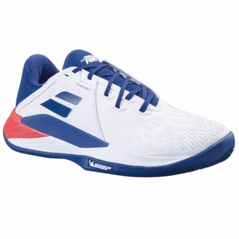 Midfoot Wrap Babolat Propulse Fury 3 Clay Mens Tennis Shoes - White/Estate Blue