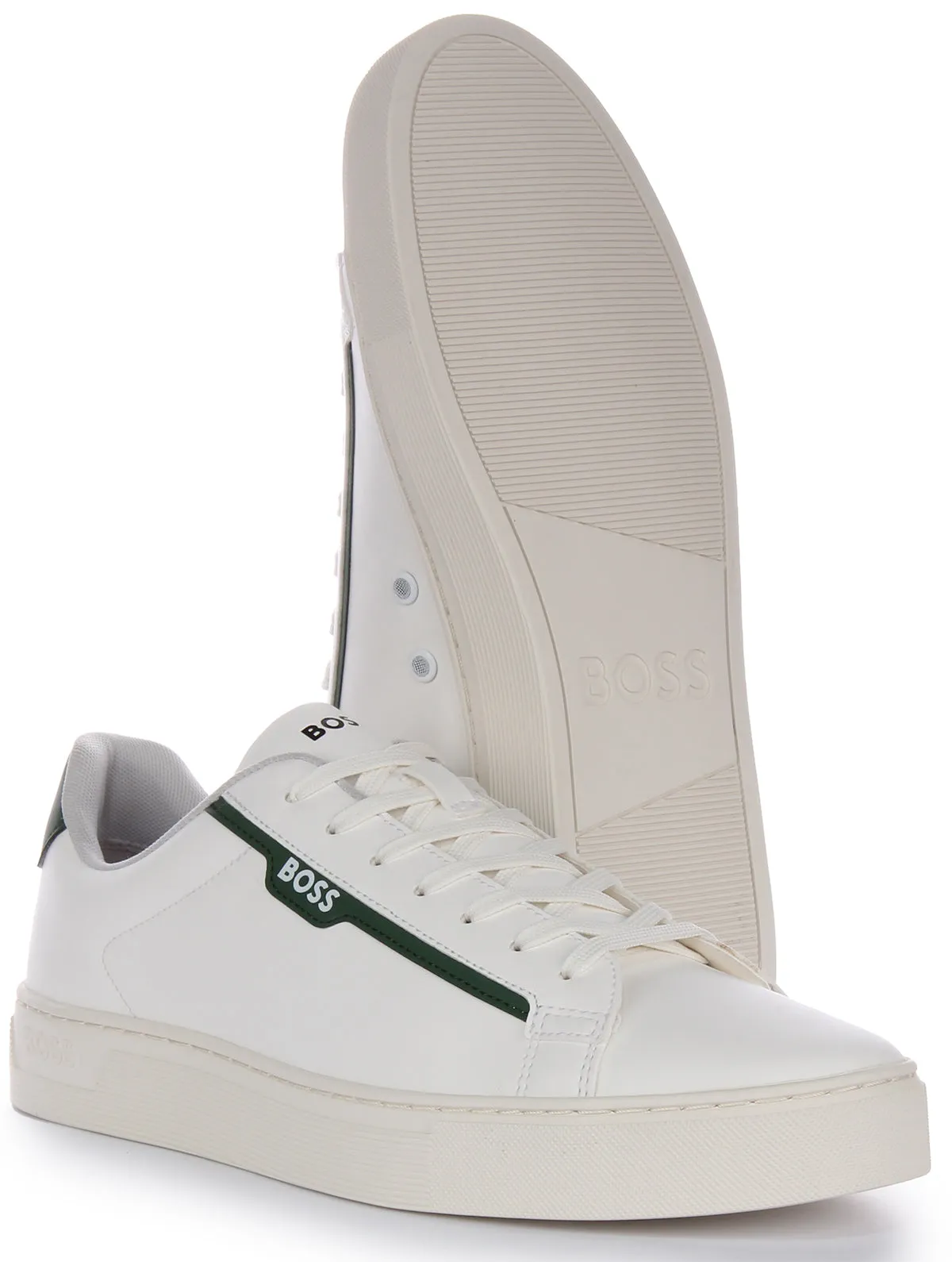Midsole Comfort Boss Rhys Tennis Pusdt In White Green For Men
