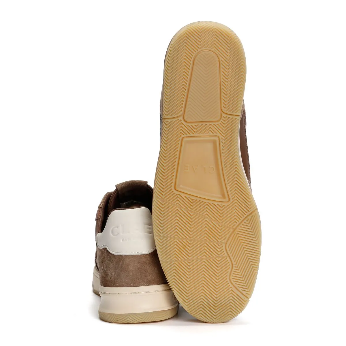 Minimal Upper Clae Haywood Leather Men's Portabella Deep Taupe Trainers