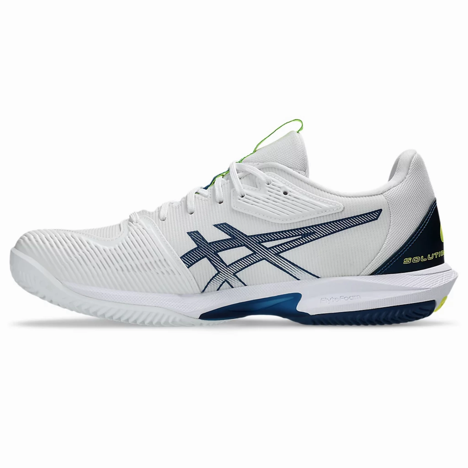Minimal Shift Asics Solution Speed FF 3 Clay Mens Tennis Shoes - White/Mako Blue