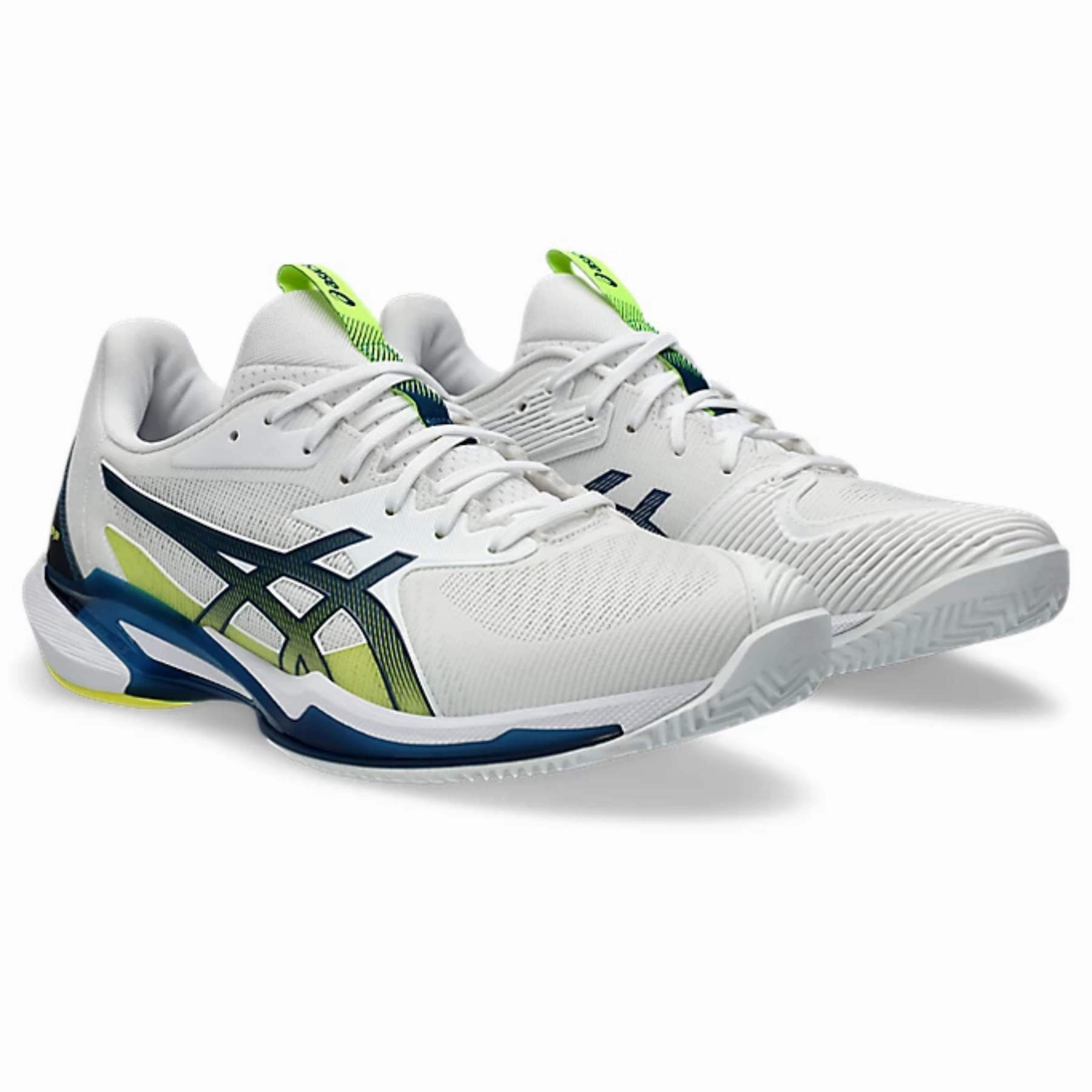 Minimal Shift Asics Solution Speed FF 3 Clay Mens Tennis Shoes - White/Mako Blue