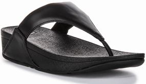 Beach Ready Beach Ready Comfort Fitflop Lulu Leather In Black For Women