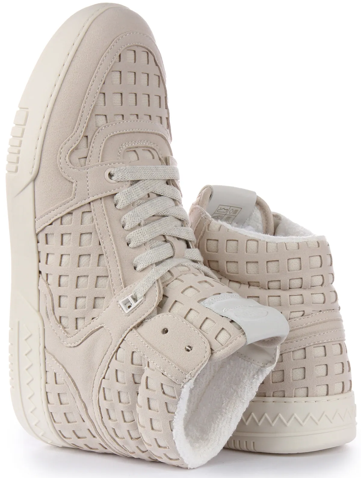 Missoni Lace up Basket Hi Net In Ivory Toe Bumper