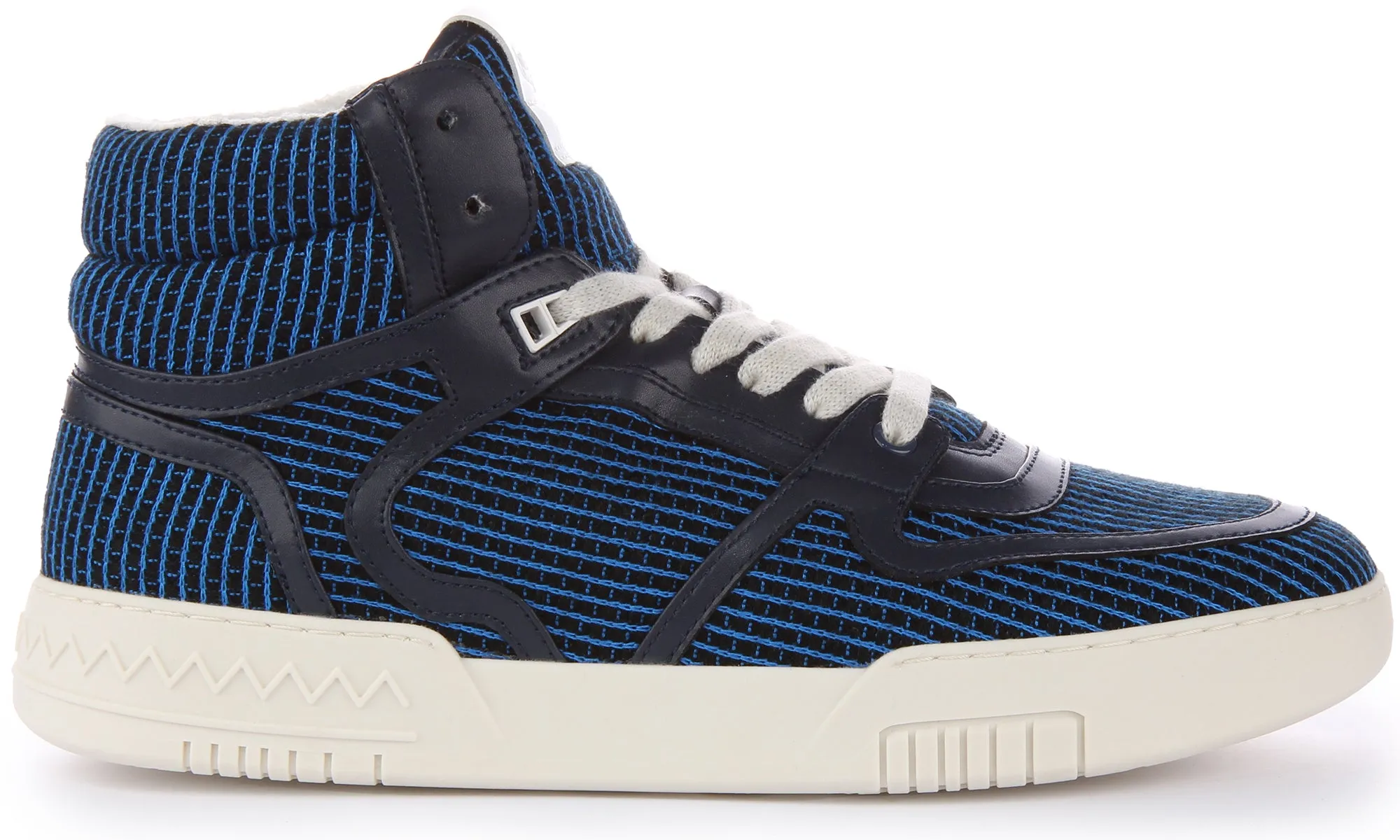Missoni Lace up High Top Trainer In Blue Soft Mesh
