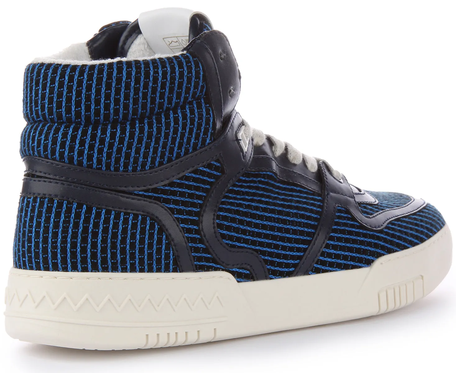 Missoni Lace up High Top Trainer In Blue Soft Mesh