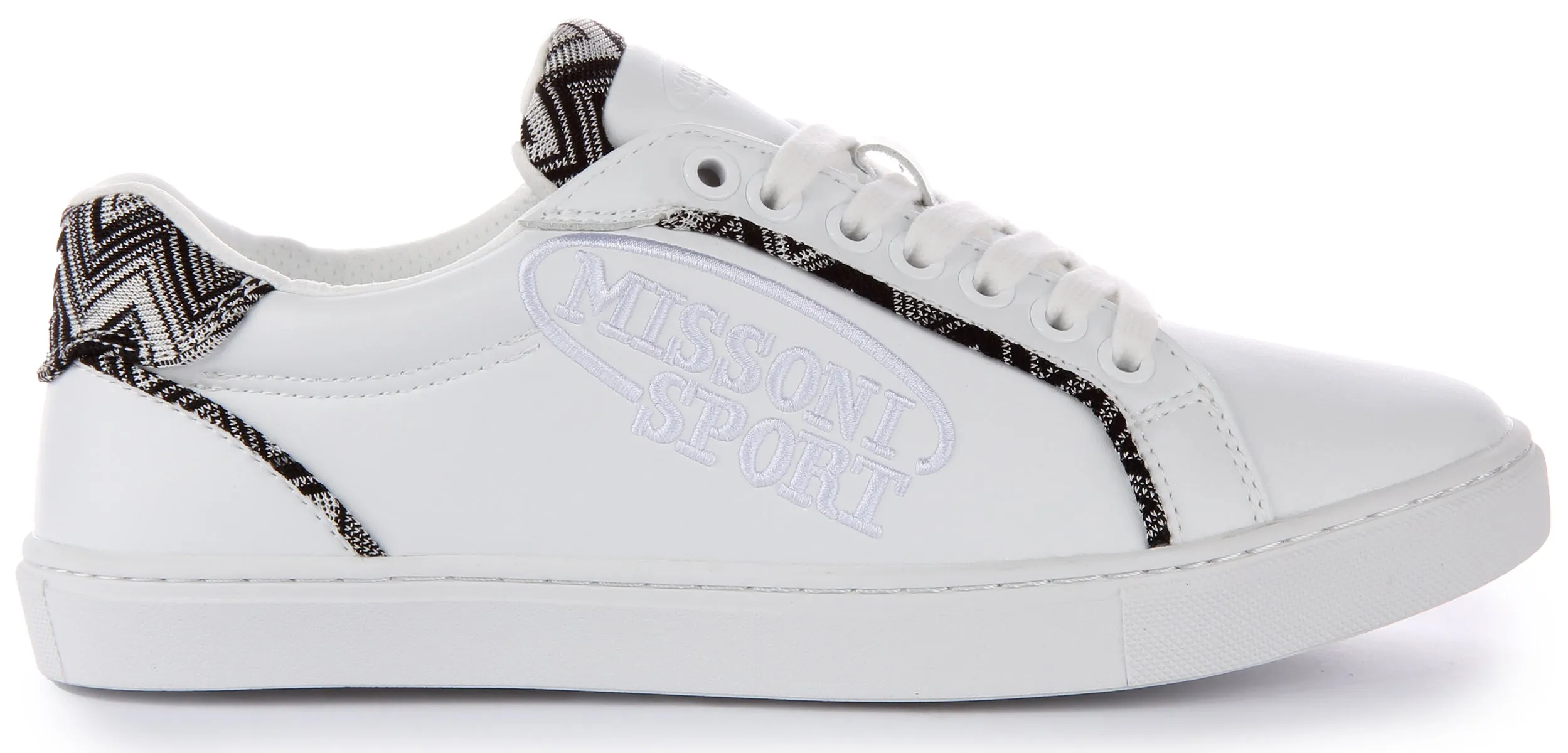 Missoni Lace up Trainer In White Fit Wrap