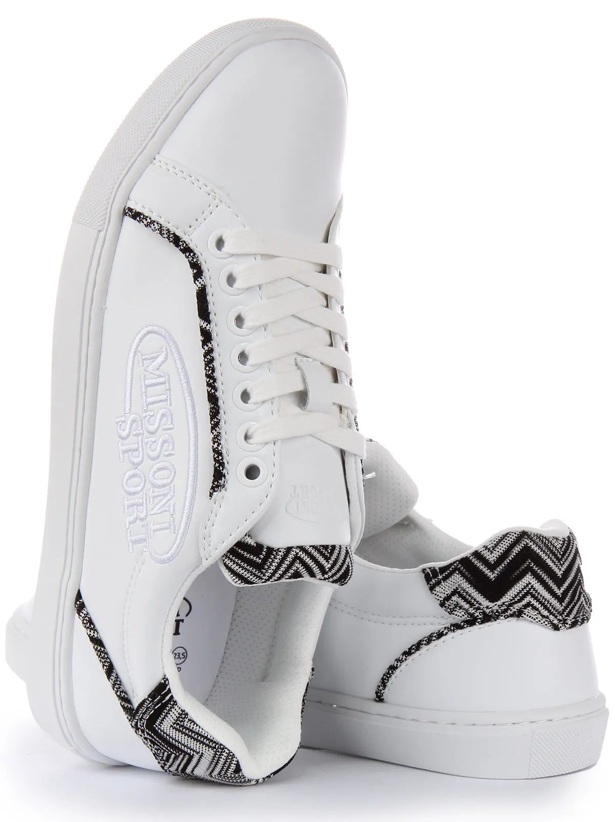 Missoni Lace up Trainer In White Fit Wrap