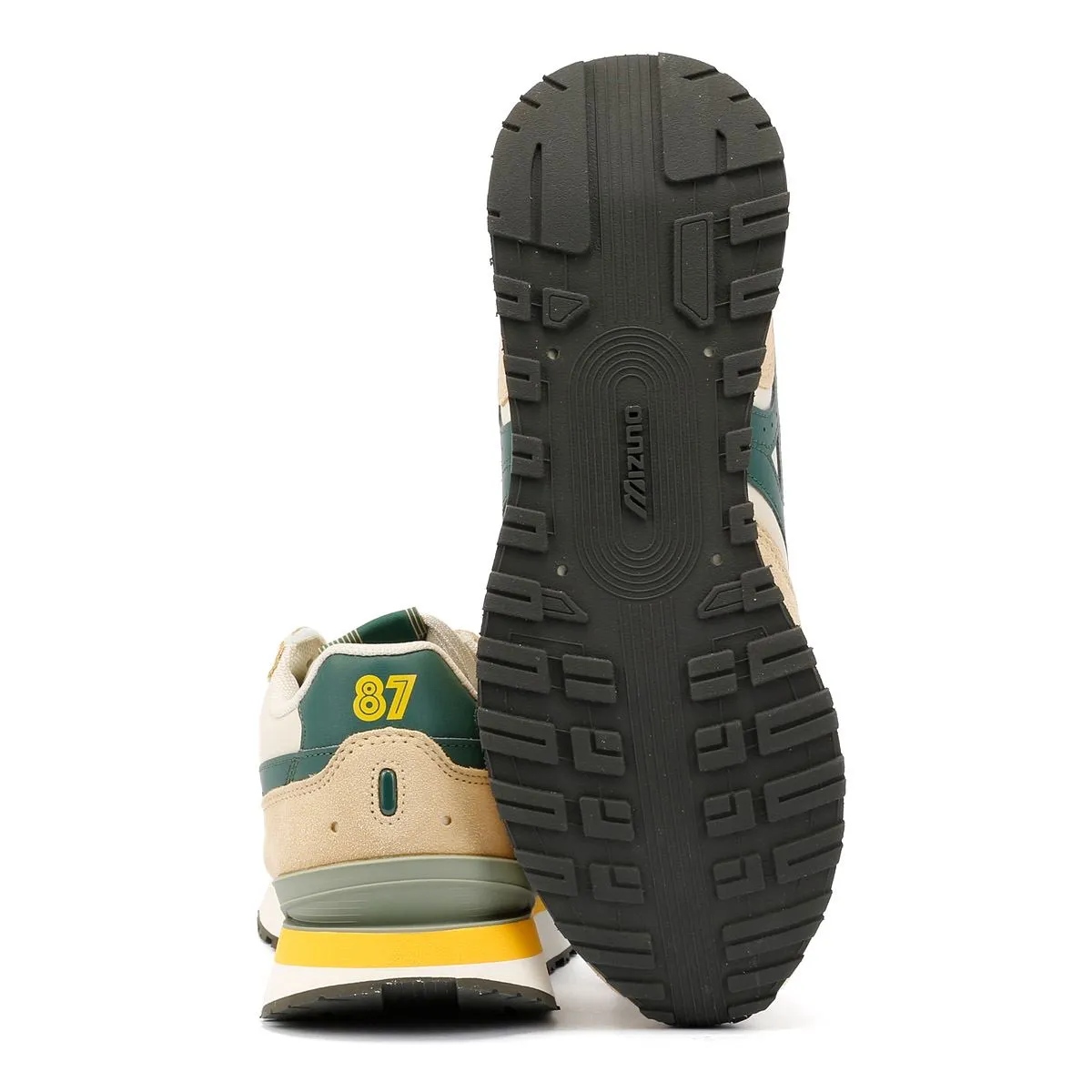 Mizuno RB87 Sand/Bistro Green Trainers Quick Laces