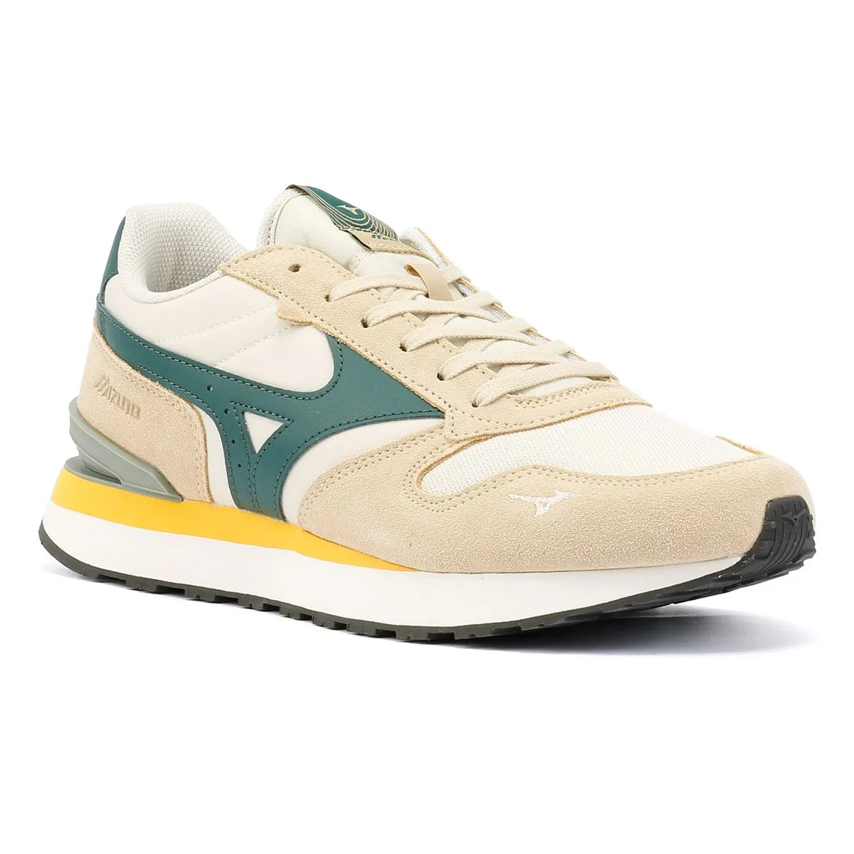 Mizuno RB87 Sand/Bistro Green Trainers Quick Laces
