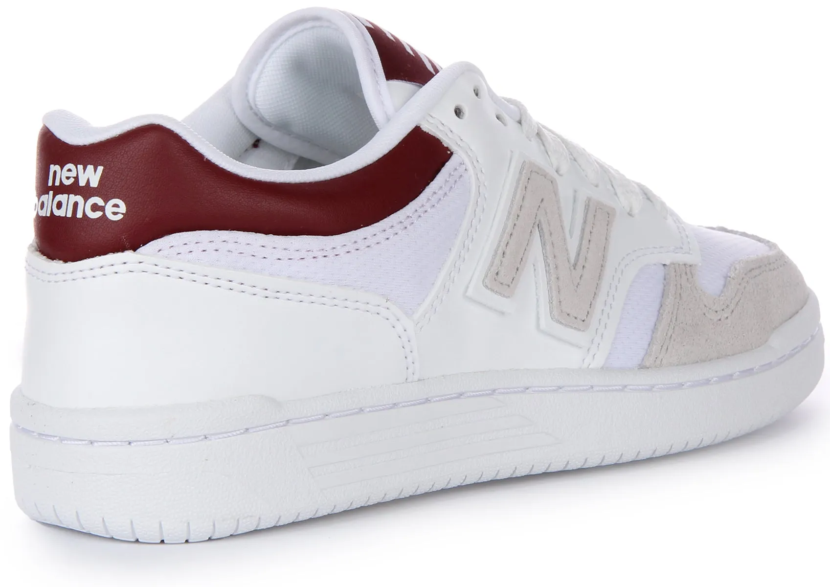 Modern Comfort New Balance BB 480LKB In White Red For Men