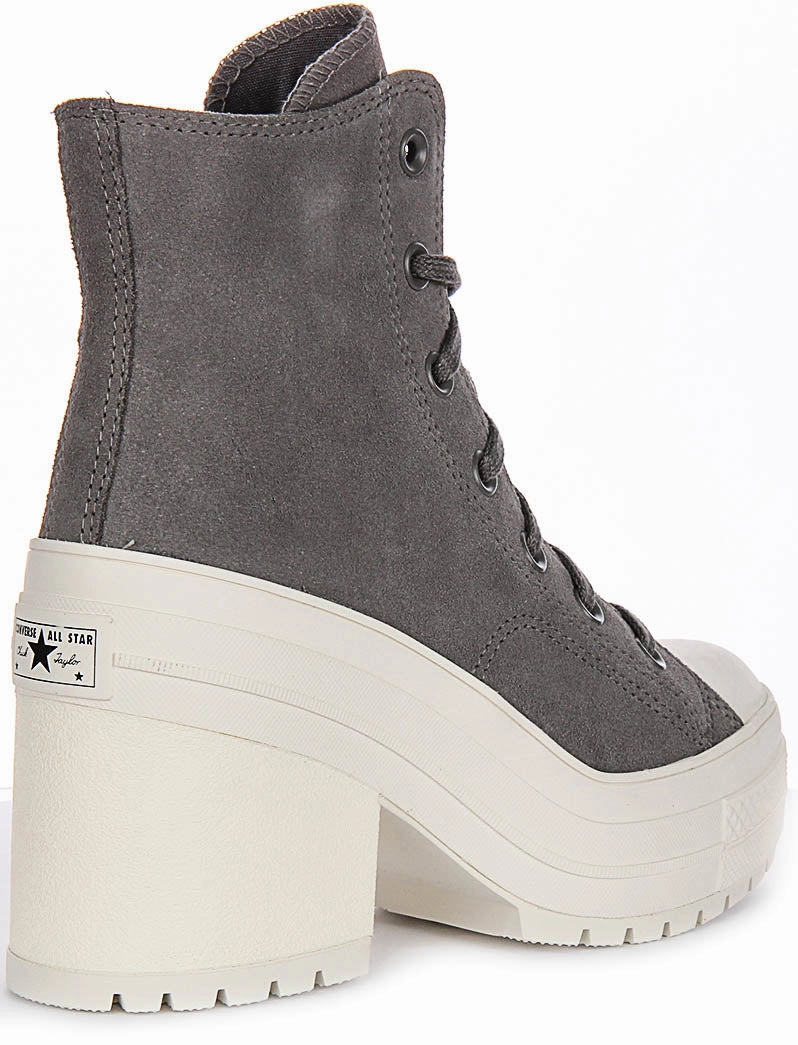 Modern Casual Converse Chuck 70s De Luxe Heel A12327C In Grey Suede