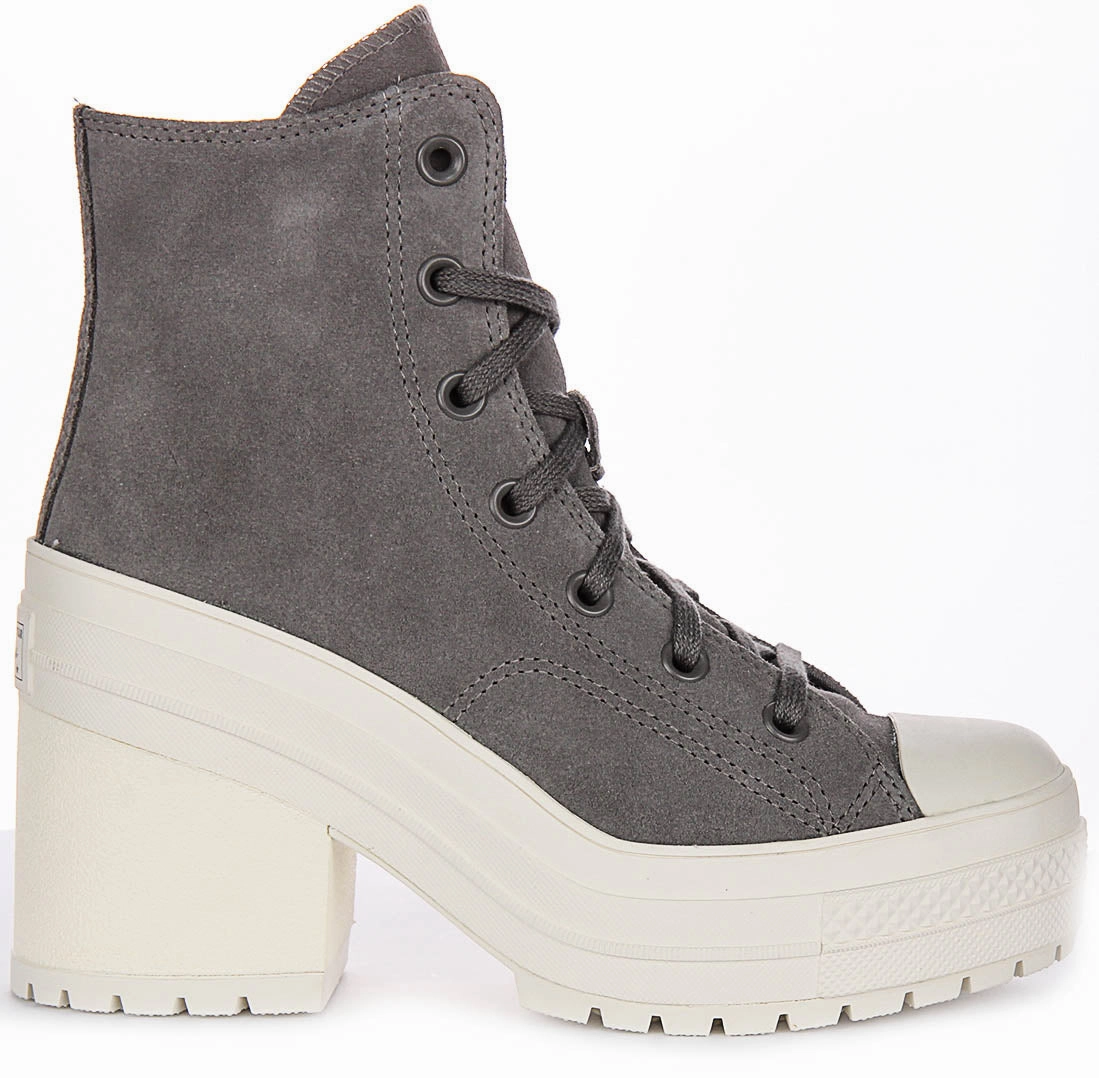 Modern Casual Converse Chuck 70s De Luxe Heel A12327C In Grey Suede