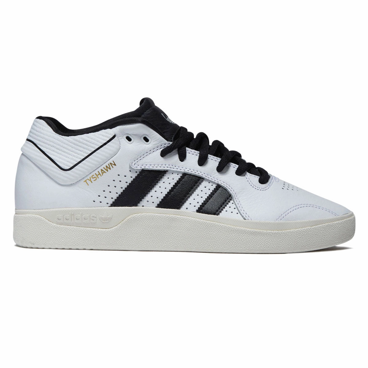 Clean Ride Sleek Edge Adidas Tyshawn Shoes - Ftwr White/Core Black/Ftwr White