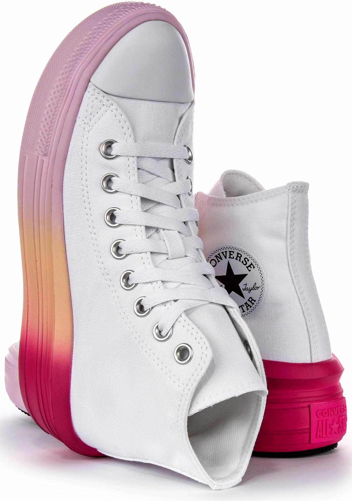 Modern Step Move Glide Converse All Star Movie A07372C In White Pink For Junior
