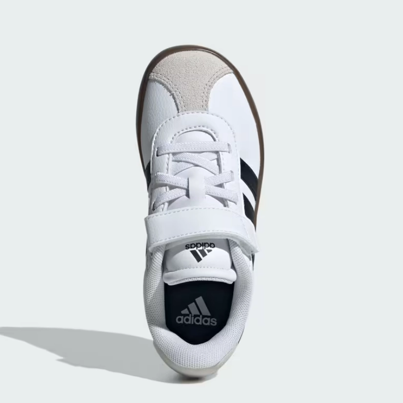 Moisture Wicking Capability adidas - VL Court 3.0 El C - Cloud White/Black/Grey - Kids [ID9155]