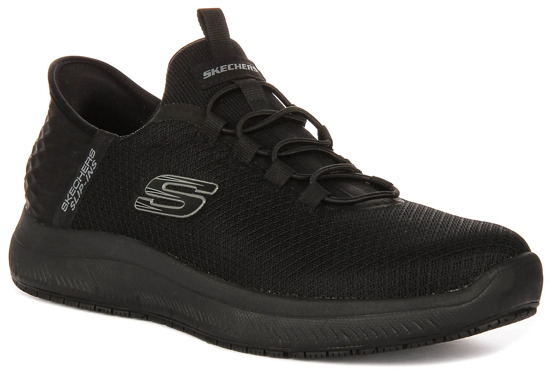 Natural Fit Heel design minimizes rolling and overcorrection Skechers Summits - Colsin In Black For Men