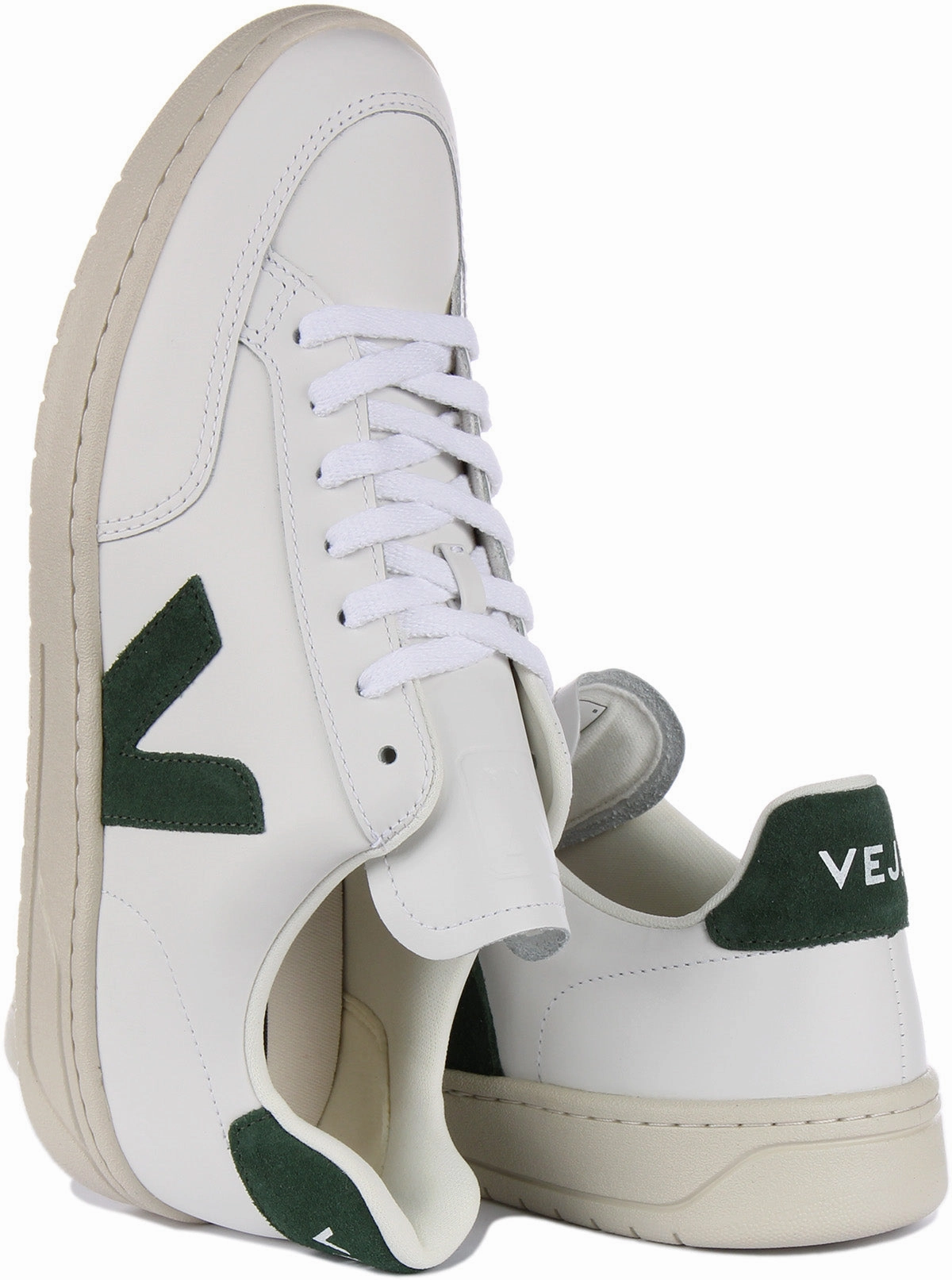 Motion Flow Veja V 12 Leather In White Green For Men