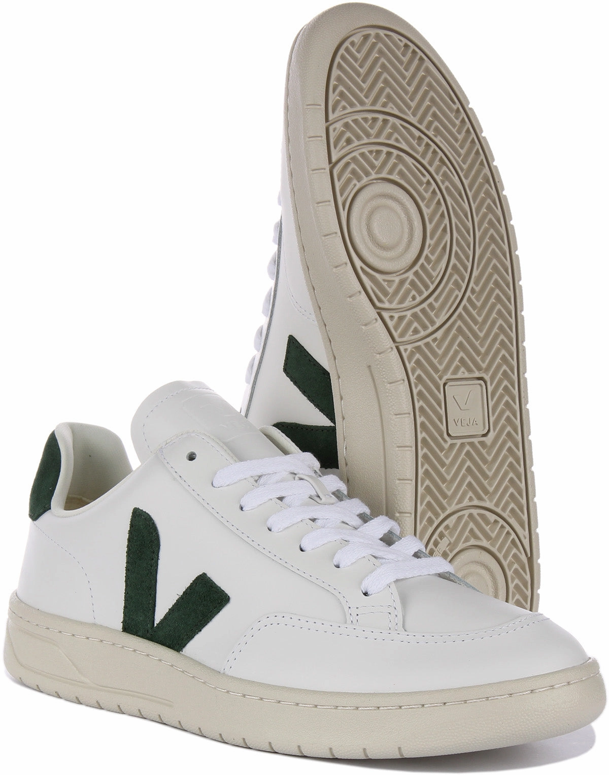 Motion Flow Veja V 12 Leather In White Green For Men