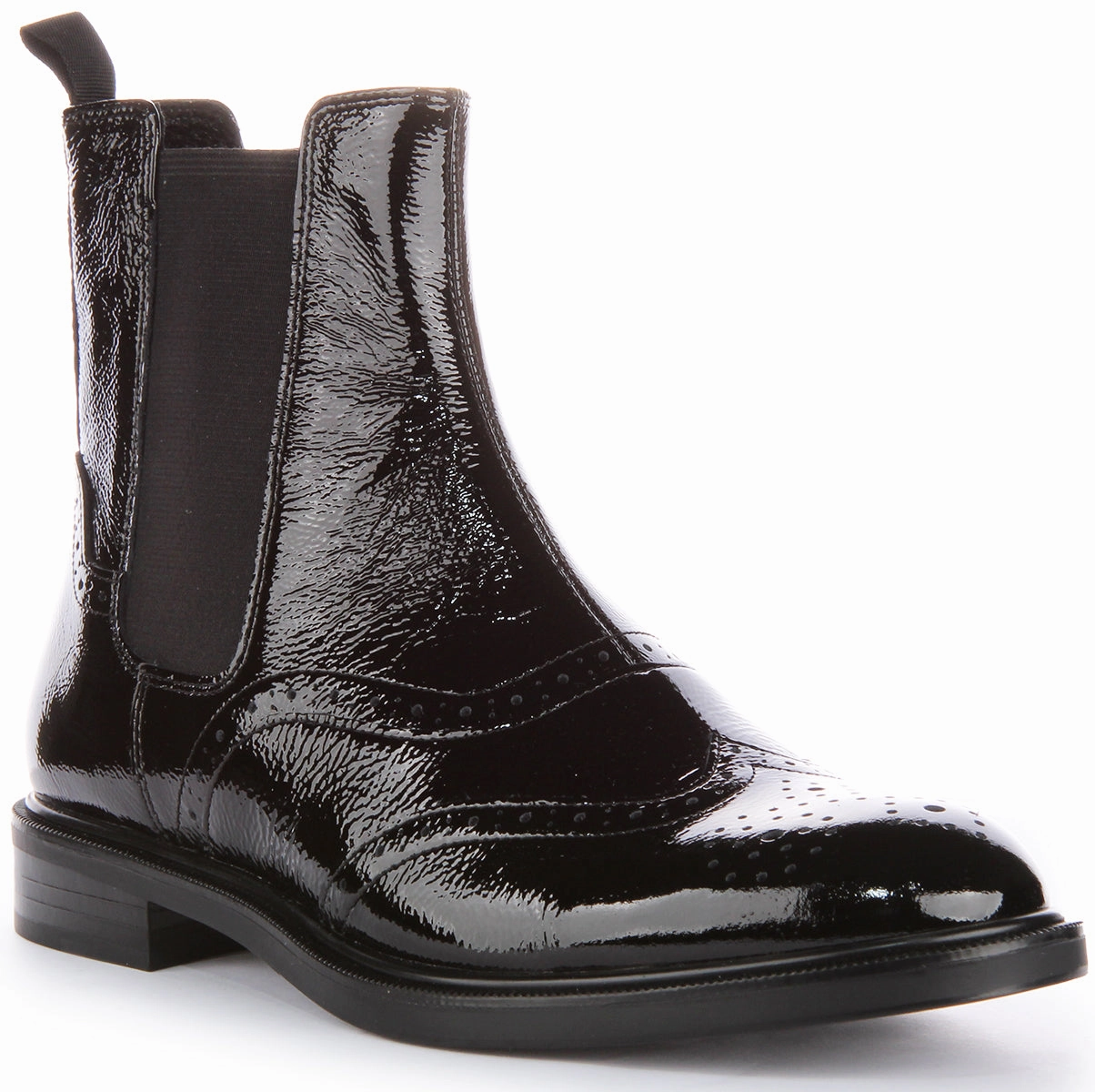 Vagabond Amina In Black Patent Brogue For Women Hardy Footwear Secure Step
