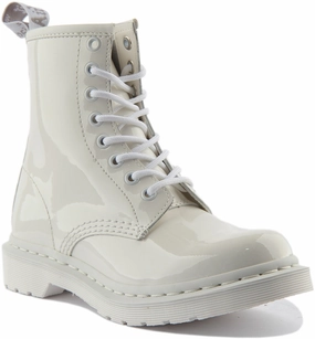 Supportive Base Dr Martens 1460 Mono In White Patent For Women