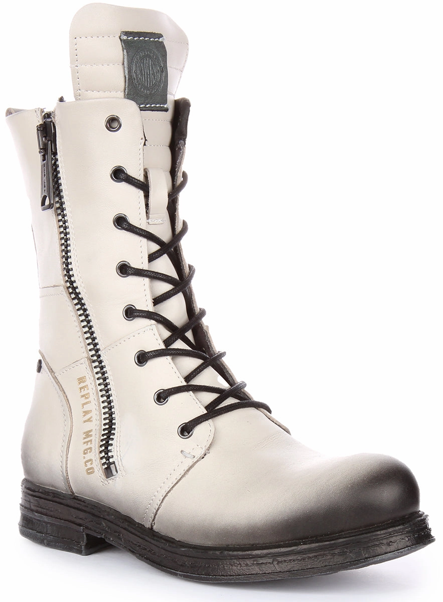 Secure Walking Boots Agile Hiking Replay Evy In Off White Black For Women