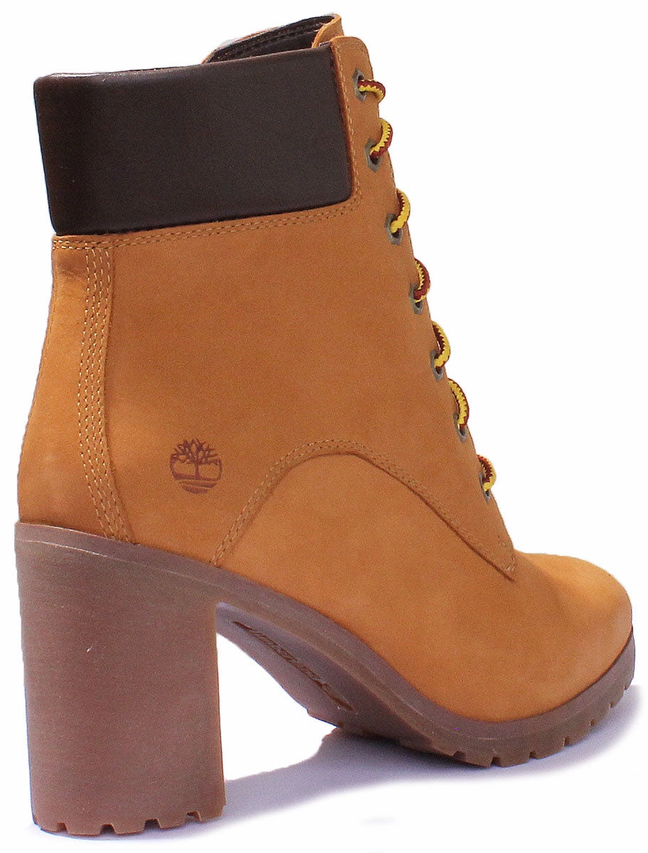 Mountaineering Stability Timberland Allington 6 Inch Block Heel Ankle Boot In Wheat For Women