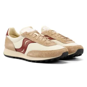 Form-fitting shape helps minimize distraction while moving Saucony Trainer 80 Original Beige/Burgundy Trainers