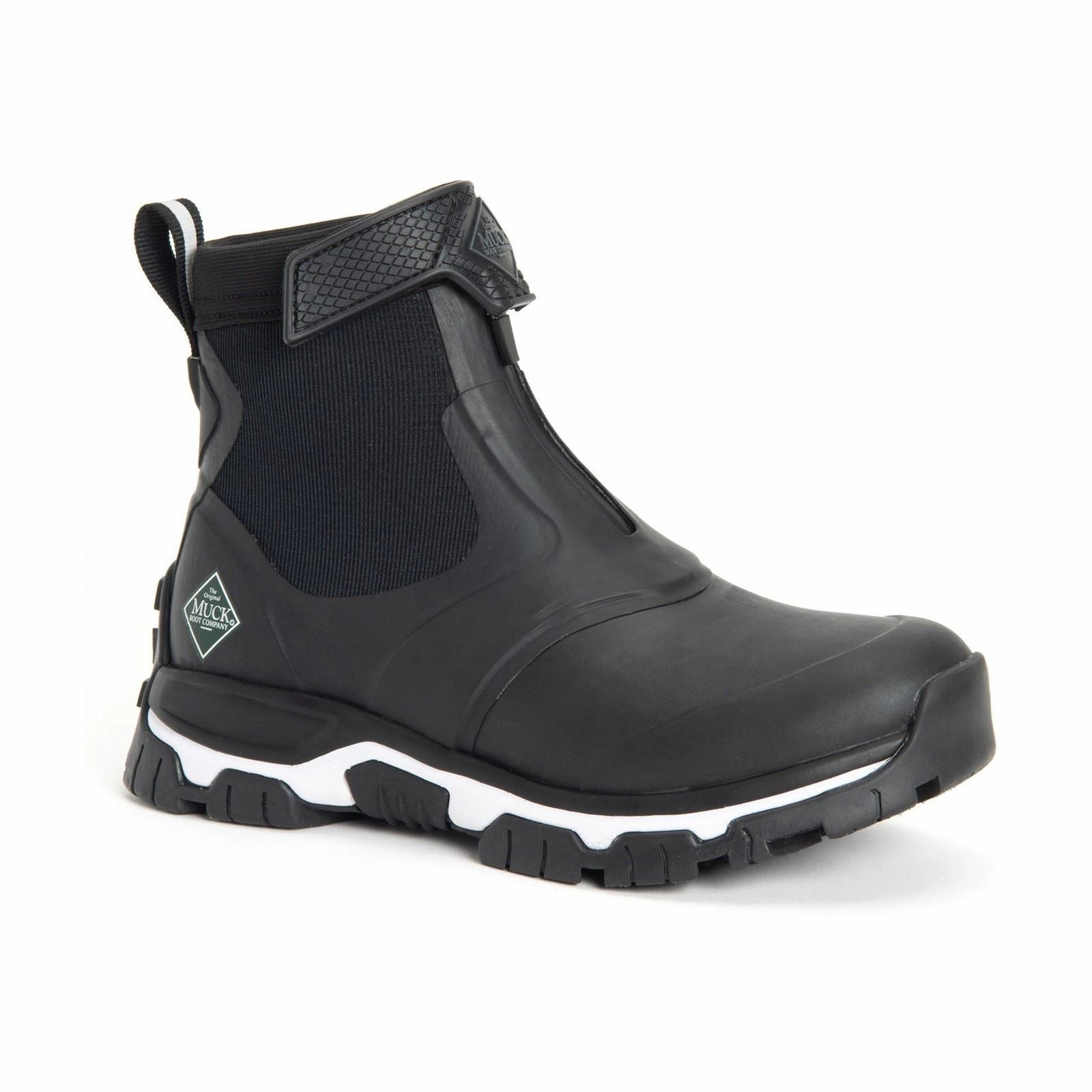 Muck Boots Apex Mid Zip Rubber Black/White Wellington Boots Footwear for Outdoors waterproof boots