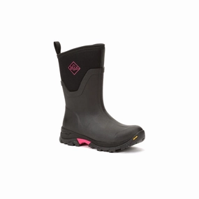 Comfy Walk Muck Boots Arctic Ice Mid AGAT Rubber Black/Hot Pink Wellington Boots