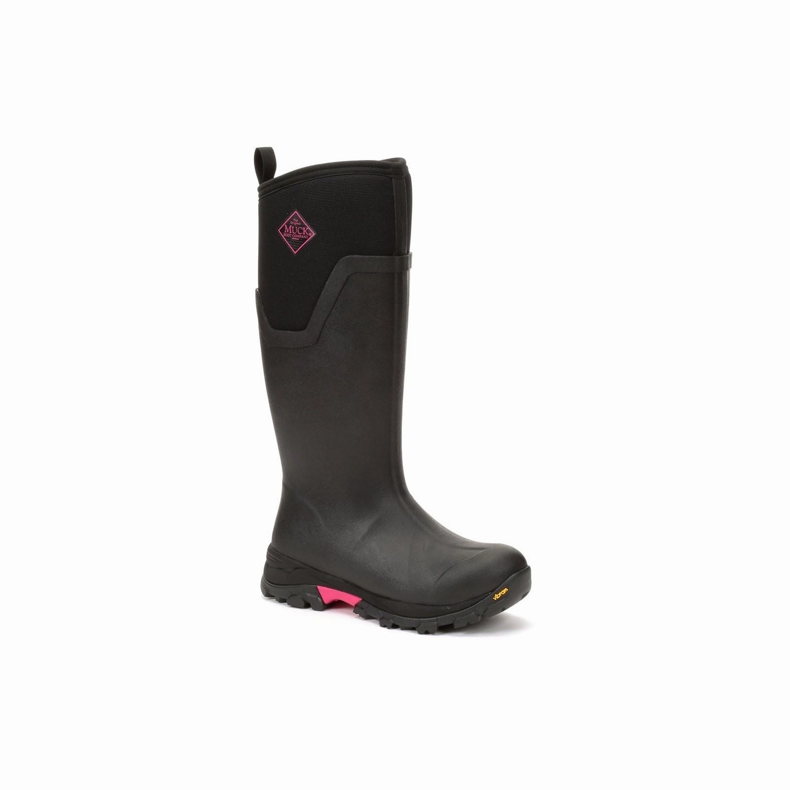 Muck Boots Arctic Ice Tall Rubber Black/Hot Pink Wellington Boots Water Protection Gear Ready for Rain