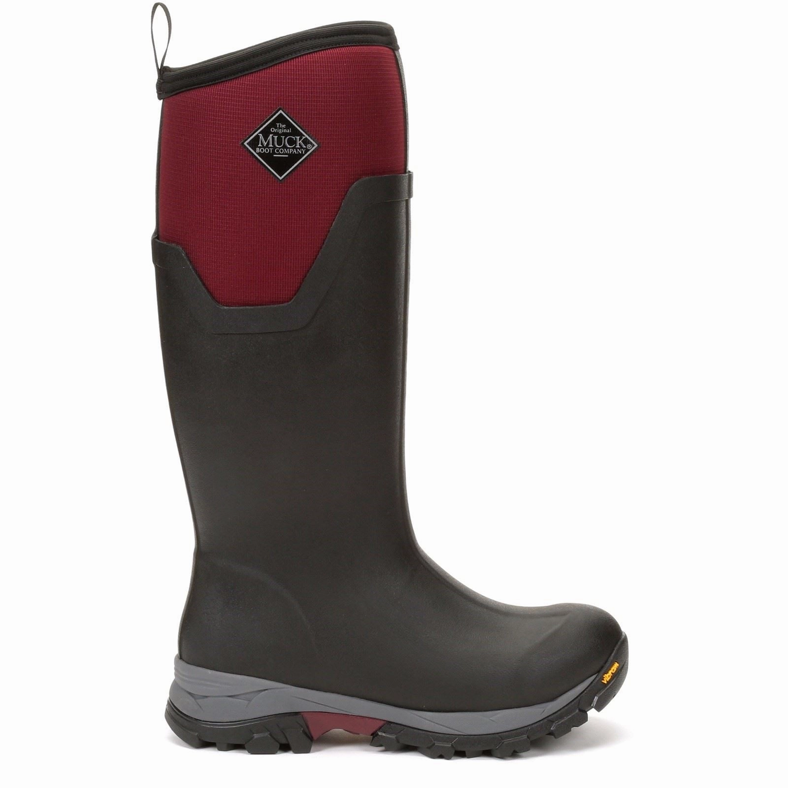 Muck Boots Arctic Ice Tall Rubber Black/Maroon Wellington Boots Easy Guard Pro