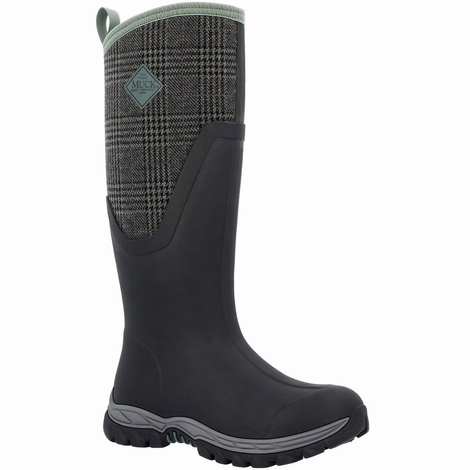 Chilly Comfort Protection Weather Guard Fit Muck Boots Arctic Sport II Tall Rubber Black/Plaid Wellington Boots