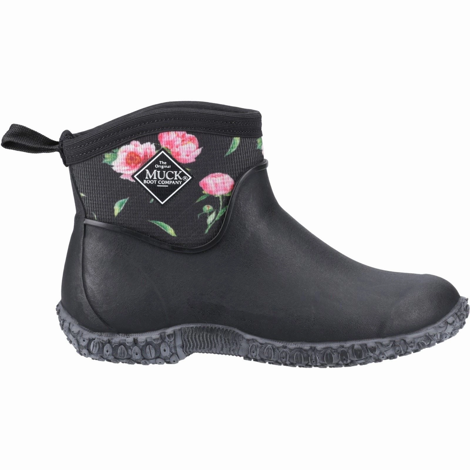 Muck Boots Muckster II Ankle Rubber Black/Roses Wellington Boots Soft Trek