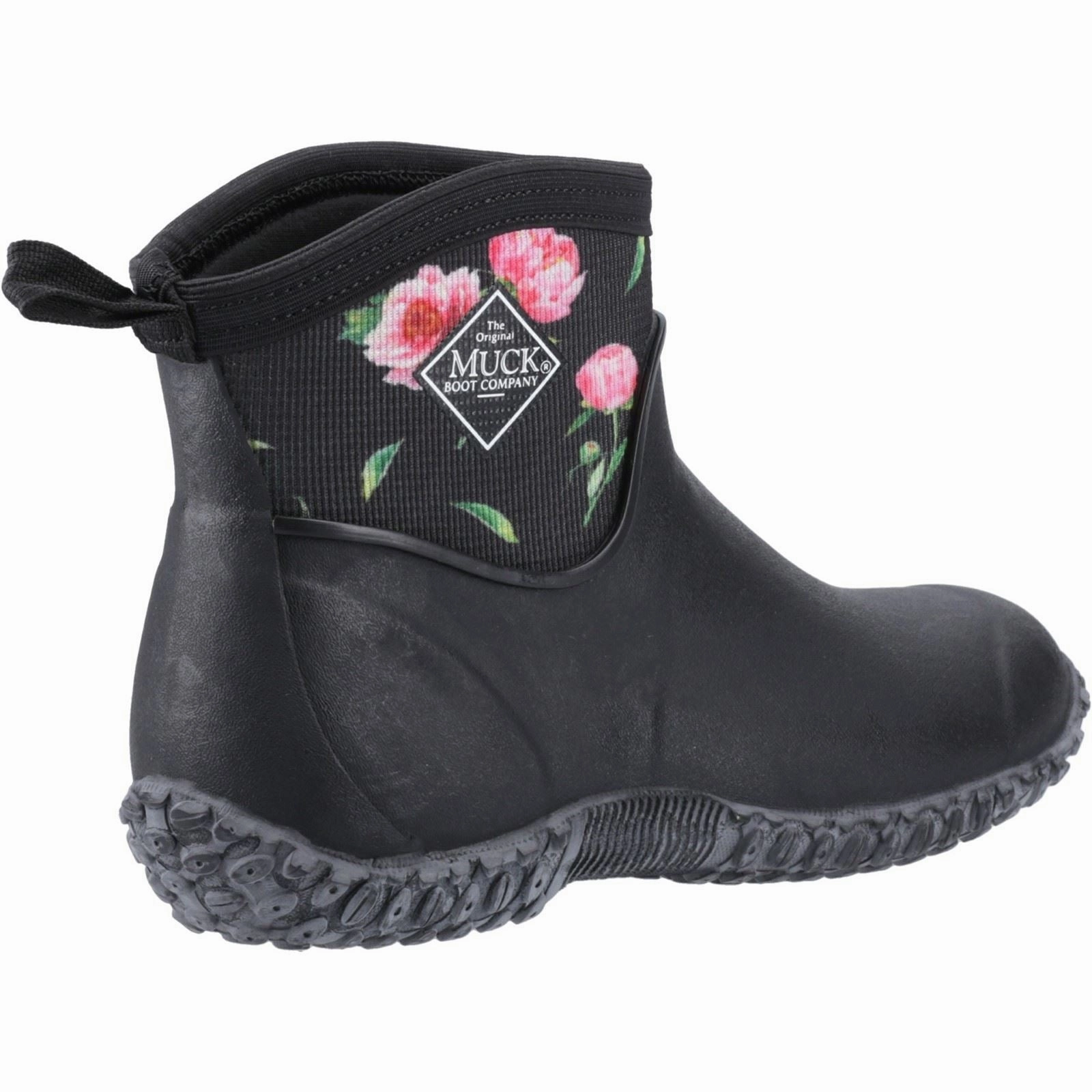 Muck Boots Muckster II Ankle Rubber Black/Roses Wellington Boots Soft Trek