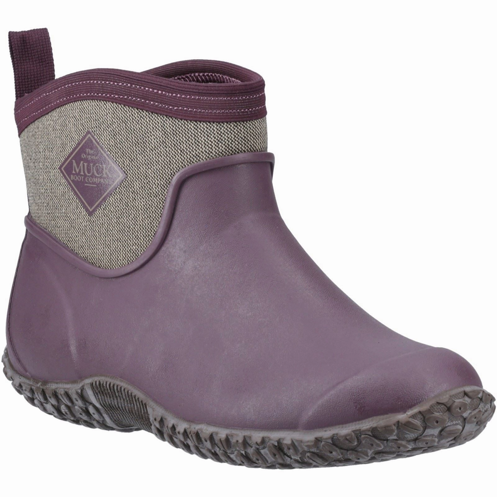 Muck Boots Muckster II Ankle Rubber Wine/ Herringbone Wellington Boots Grip Step Pro