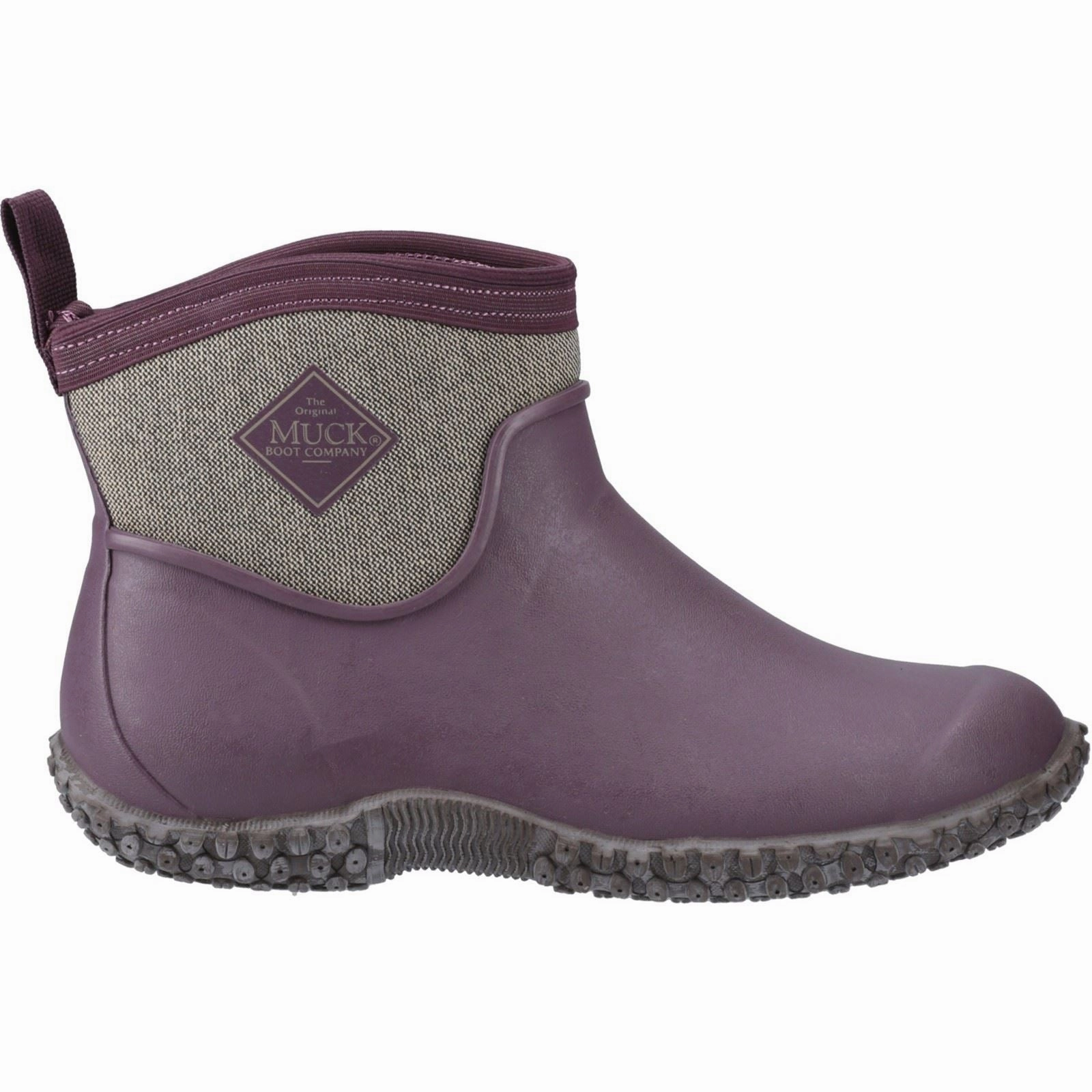 Muck Boots Muckster II Ankle Rubber Wine/ Herringbone Wellington Boots Grip Step Pro