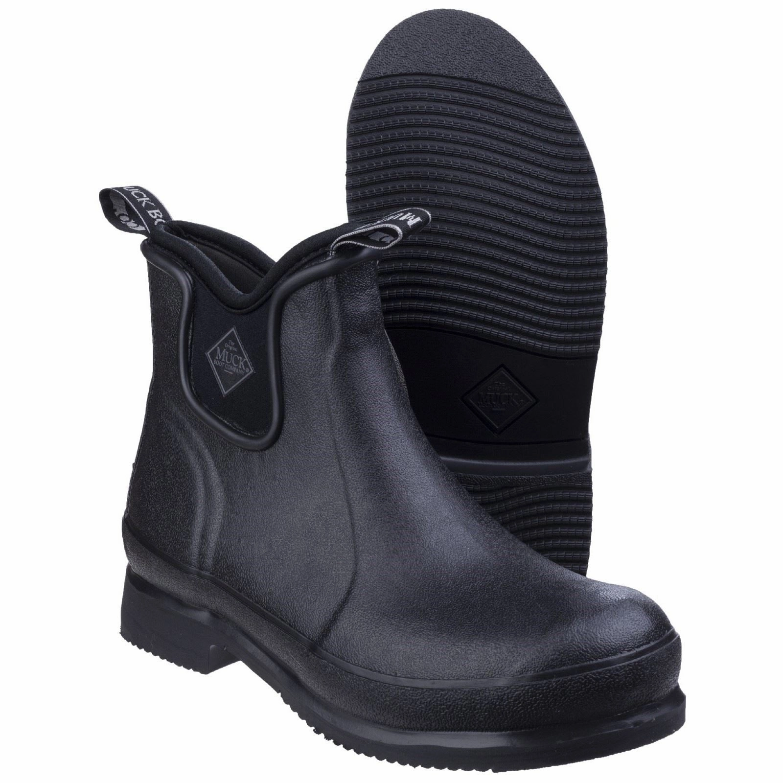 Muck Boots Wear Rubber Black/Black Wellington Boots Puddle Walk Step