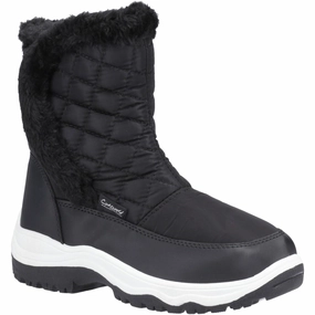 Fast Step Utility Walk Cotswold Butterrow Textile Women's Black Winter Mid Calf Boots