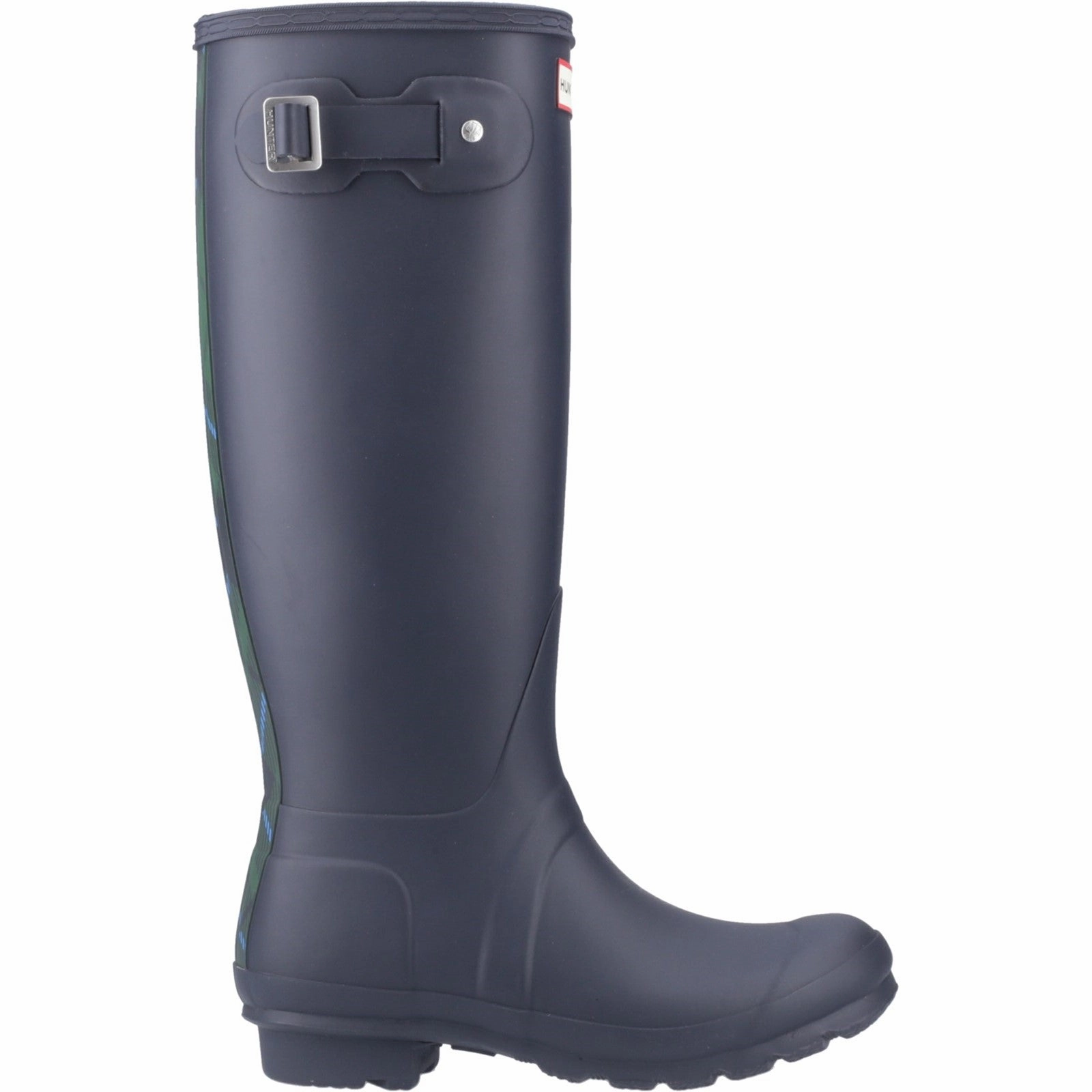 Mud Step Pro Original Tall Tartan Back Strap Wellington Female Navy