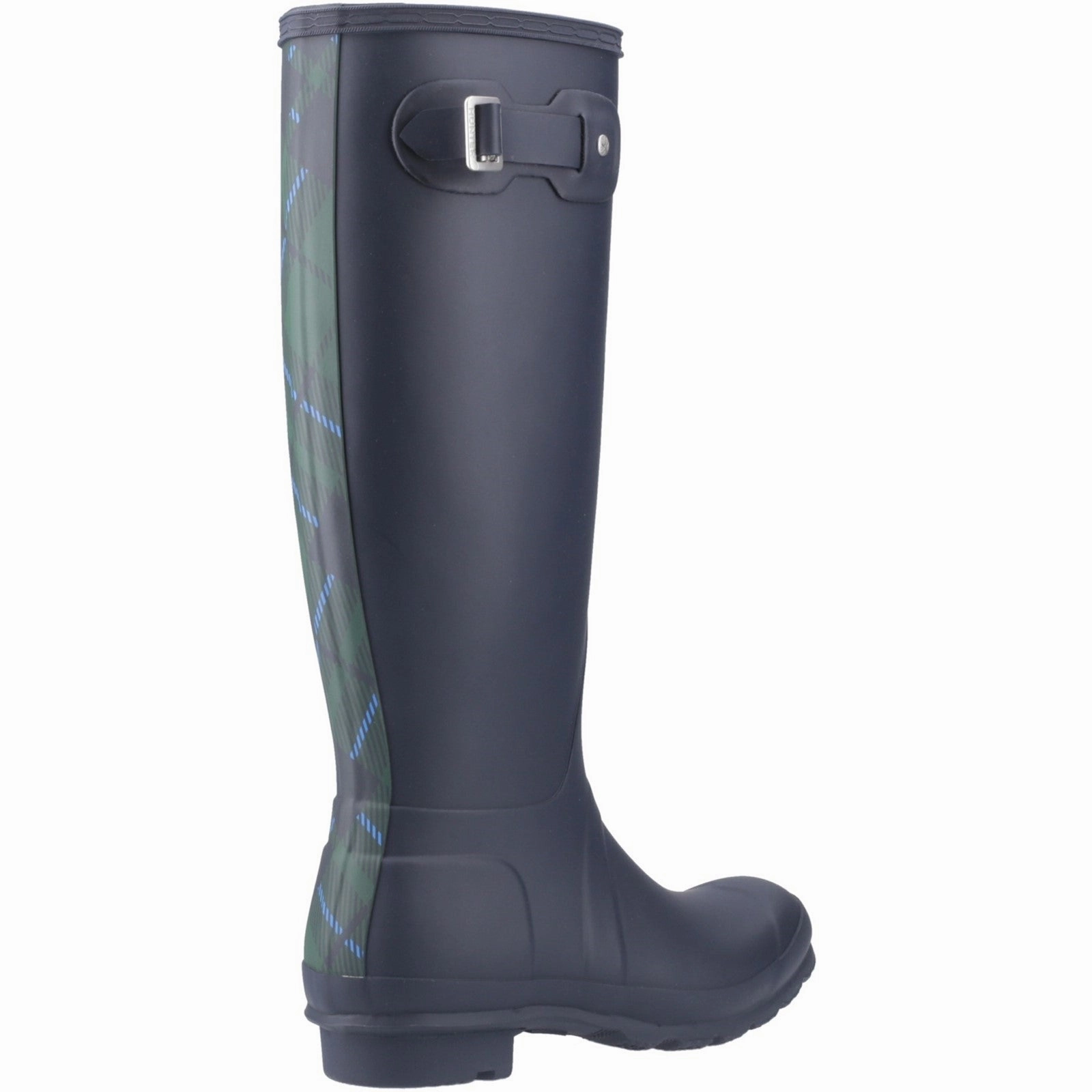 Mud Step Pro Original Tall Tartan Back Strap Wellington Female Navy