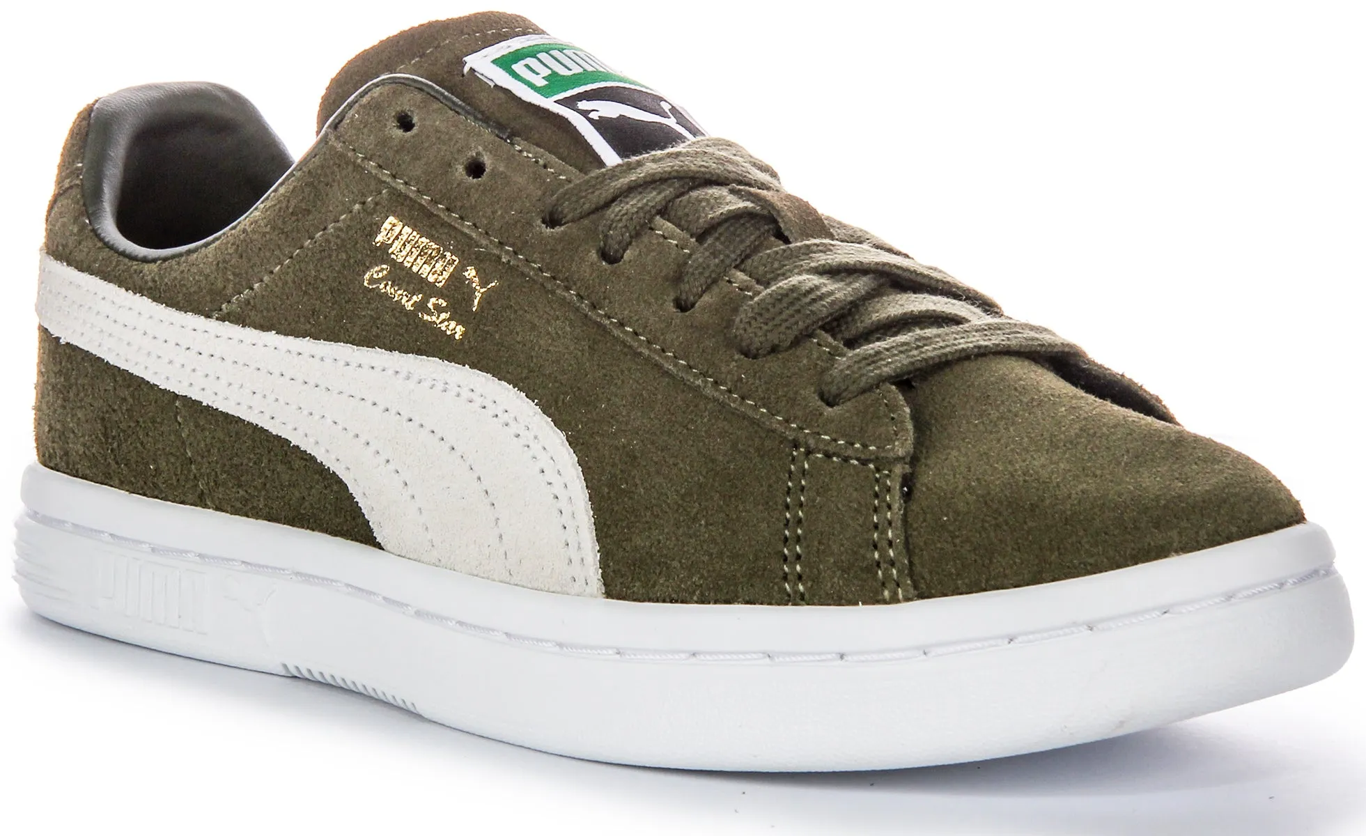 Easy To Clean Control Frame Puma Court Star Suede In Forest Green
